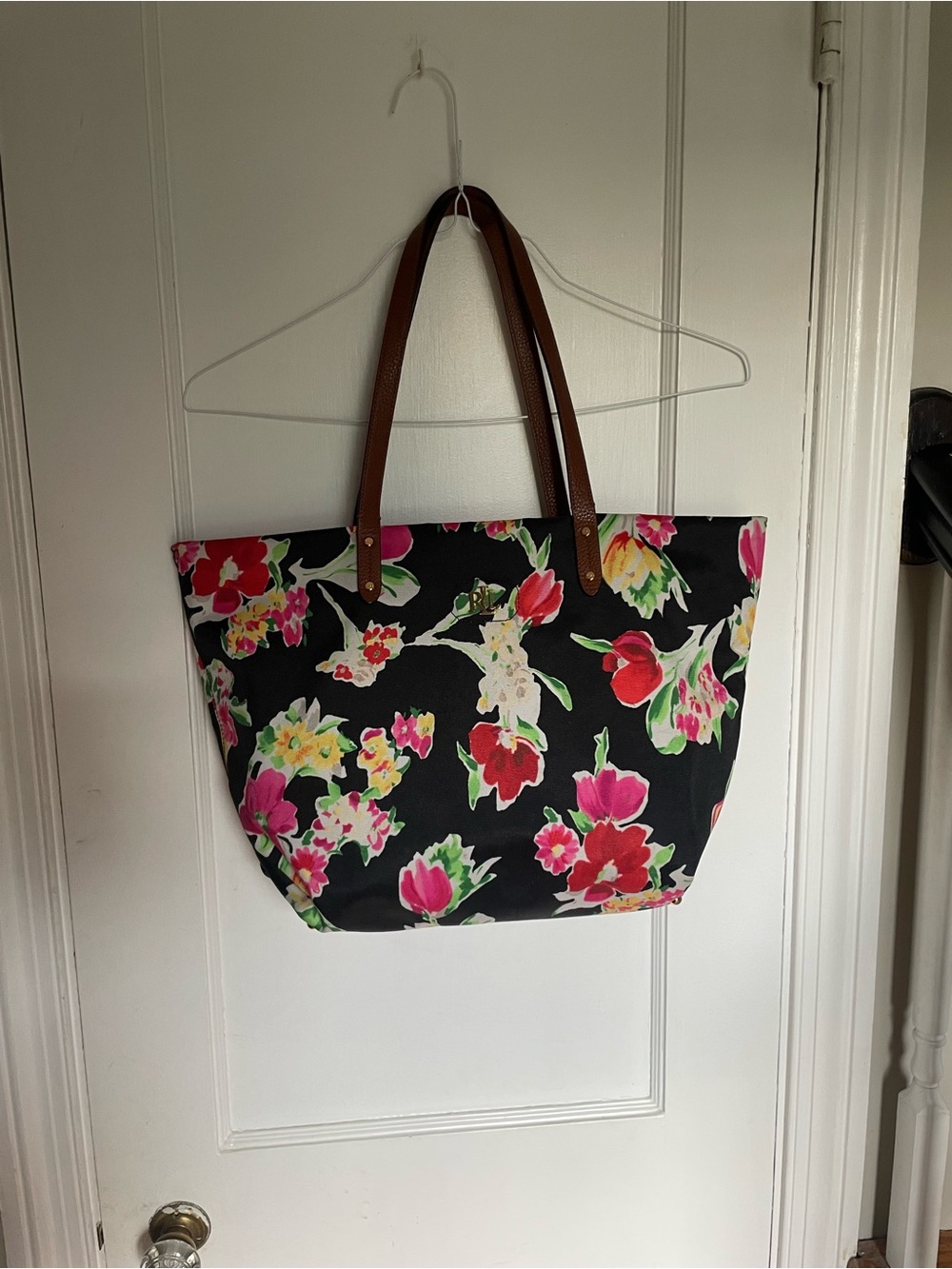 Lauren Ralph Lauren Women's Tote Bag  Bainbridge Canvas Detachable Pouch Floral